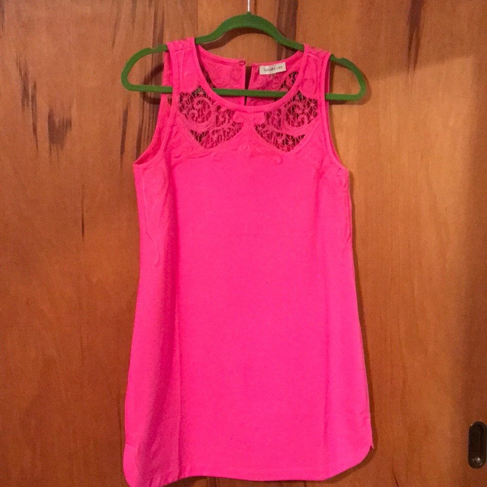 Bright pink dress. Perfect for Easter or weddings!